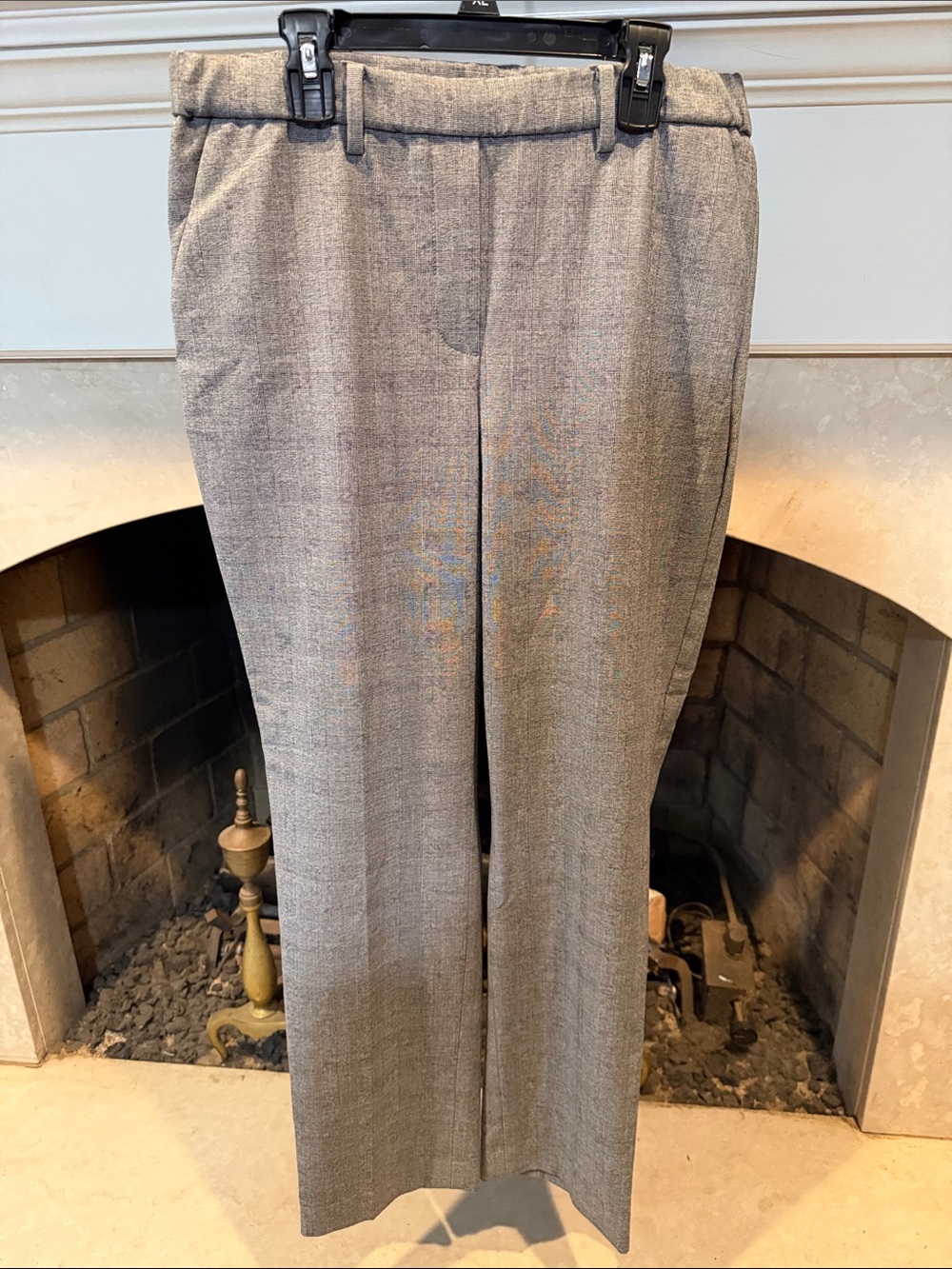 Talbots Light Gray Dress Pants - Straight Leg w elastic waist size 6